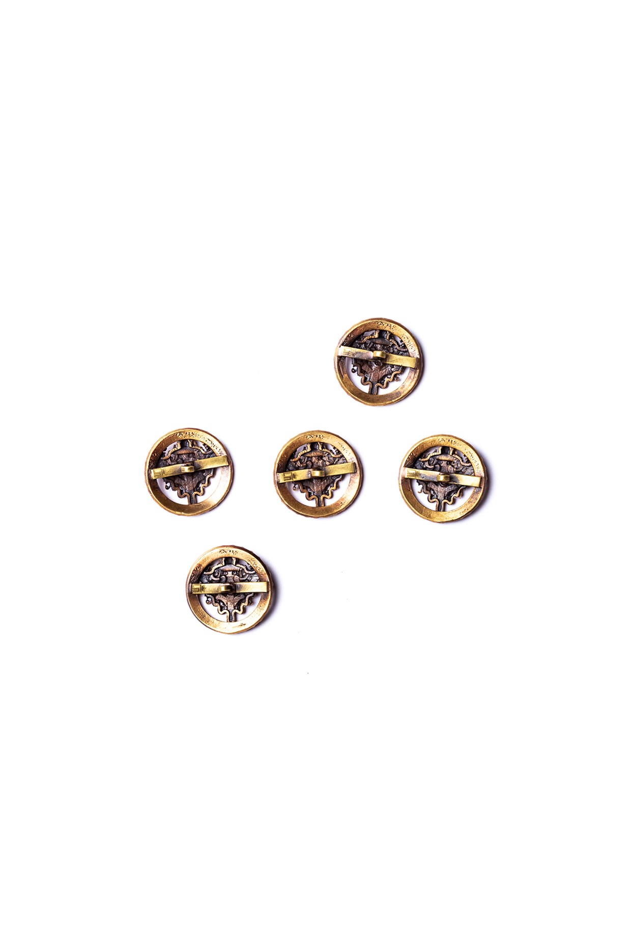 Antique Gold Knight Lion Shield Buttons (Set of 5) by Cosa Nostraa at Pernia's Pop Up Shop
