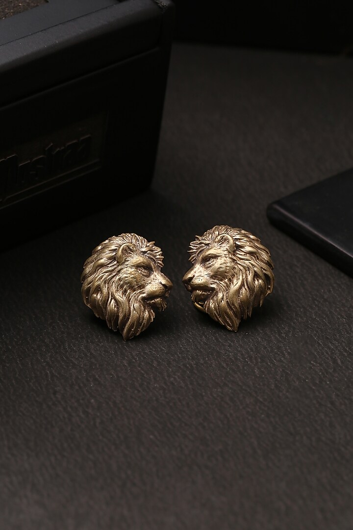 Antique Gold Leo Collar Tips by Cosa Nostraa at Pernia's Pop Up Shop