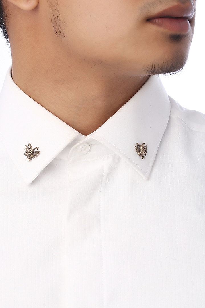 Antique Gold Rising Phoenix Collar Tips by Cosa Nostraa at Pernia's Pop Up Shop