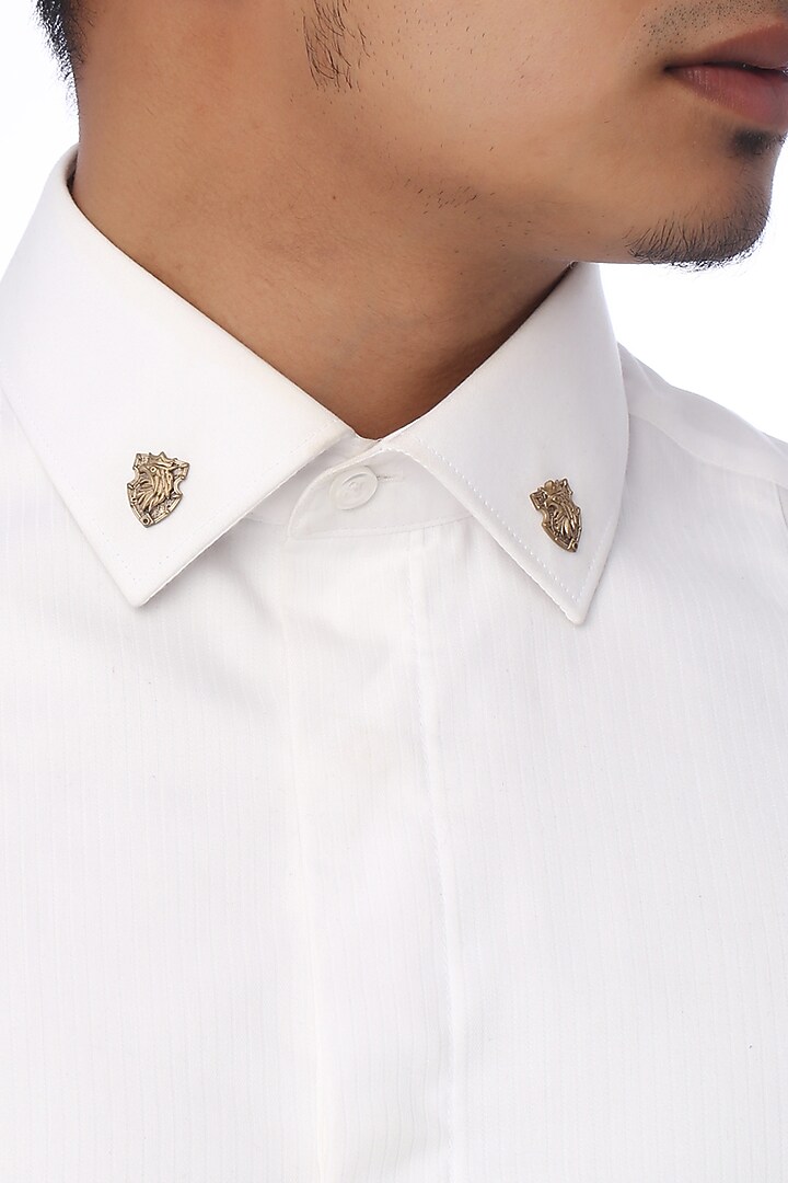 Antique Gold Eagle Shield Collar Tips by Cosa Nostraa at Pernia's Pop Up Shop