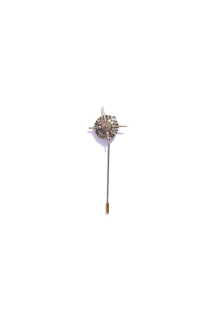 Antique Gold Shield Lapel Pin by Cosa Nostraa