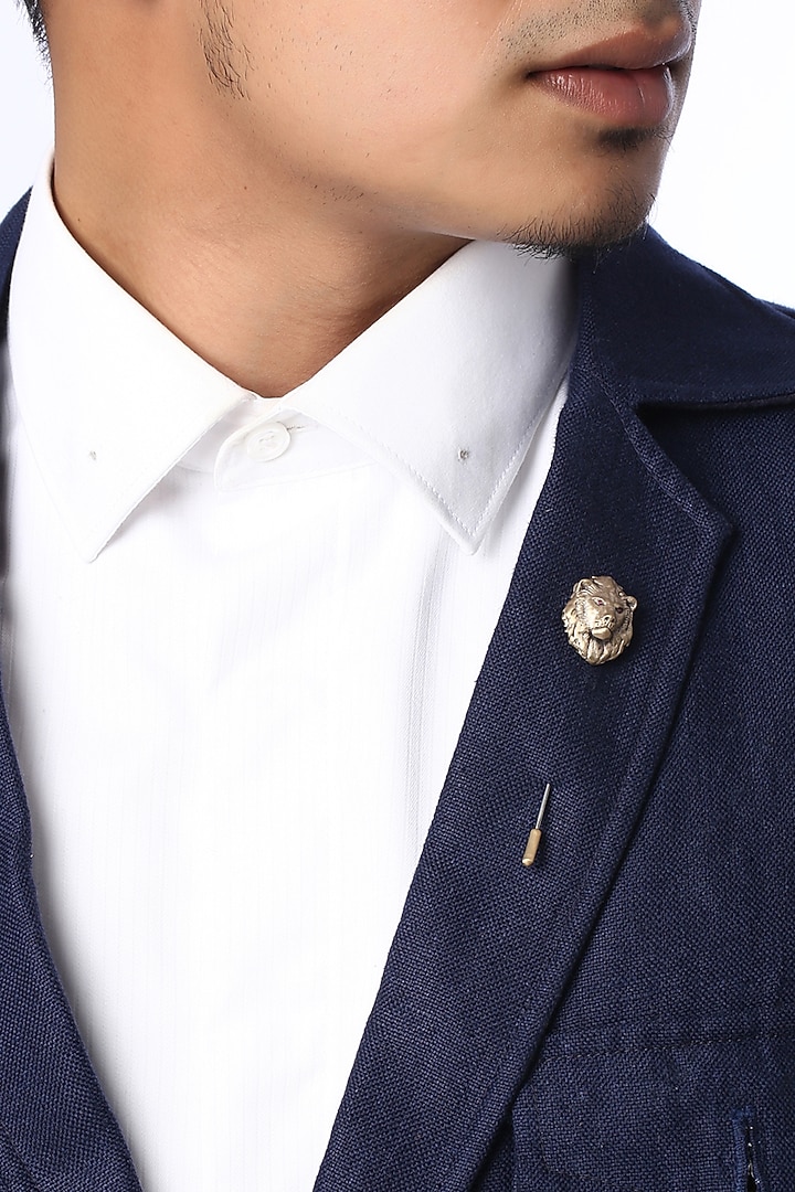 Antique Gold Jungle King Lion Head Lapel Pin by Cosa Nostraa at Pernia's Pop Up Shop