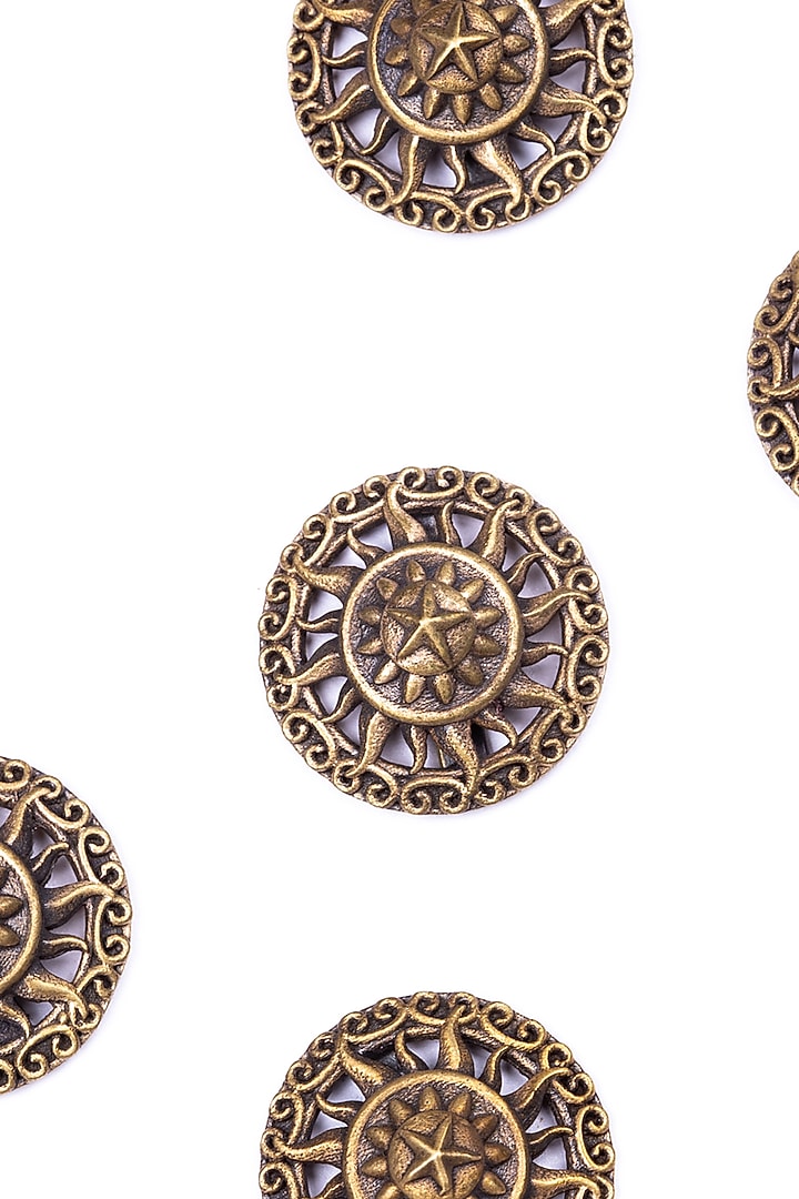 Antique Gold Sun Inspired Buttons ( Set of 13) by Cosa Nostraa at Pernia's Pop Up Shop