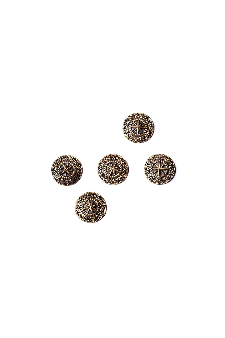 Antique Gold Sun Star Buttons (Set of 13) by Cosa Nostraa at Pernia's Pop Up Shop