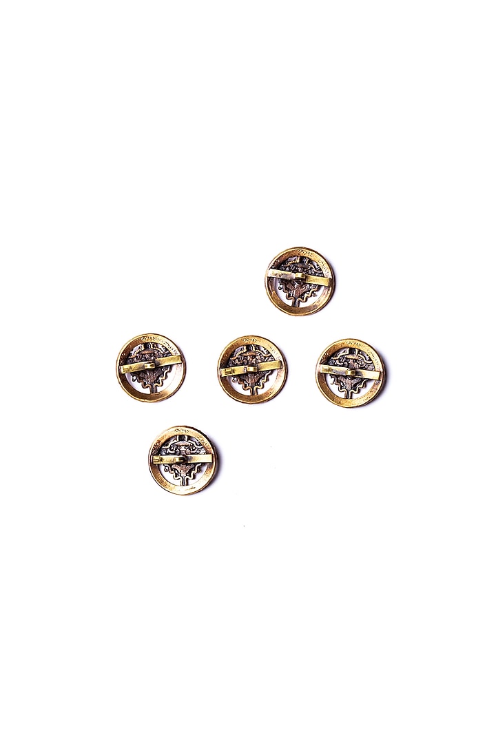 Antique Gold Knight Lion Shield Buttons (Set of 7) by Cosa Nostraa at Pernia's Pop Up Shop