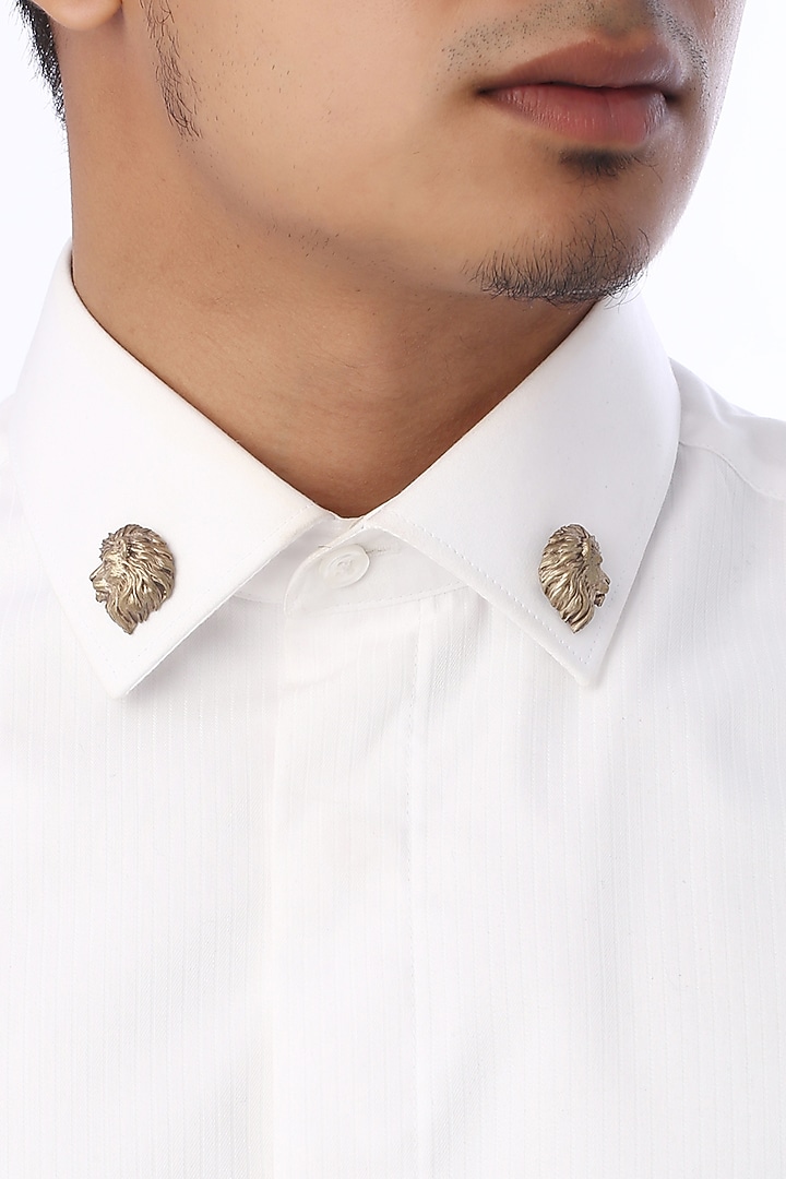 Antique Gold Leo Collar Tips by Cosa Nostraa at Pernia's Pop Up Shop