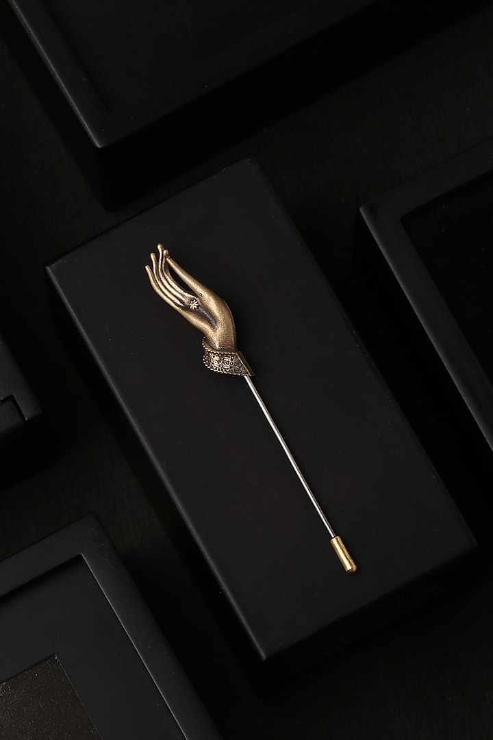 Antique Gold Meditate Lapel Pin by Cosa Nostraa at Pernia's Pop Up Shop