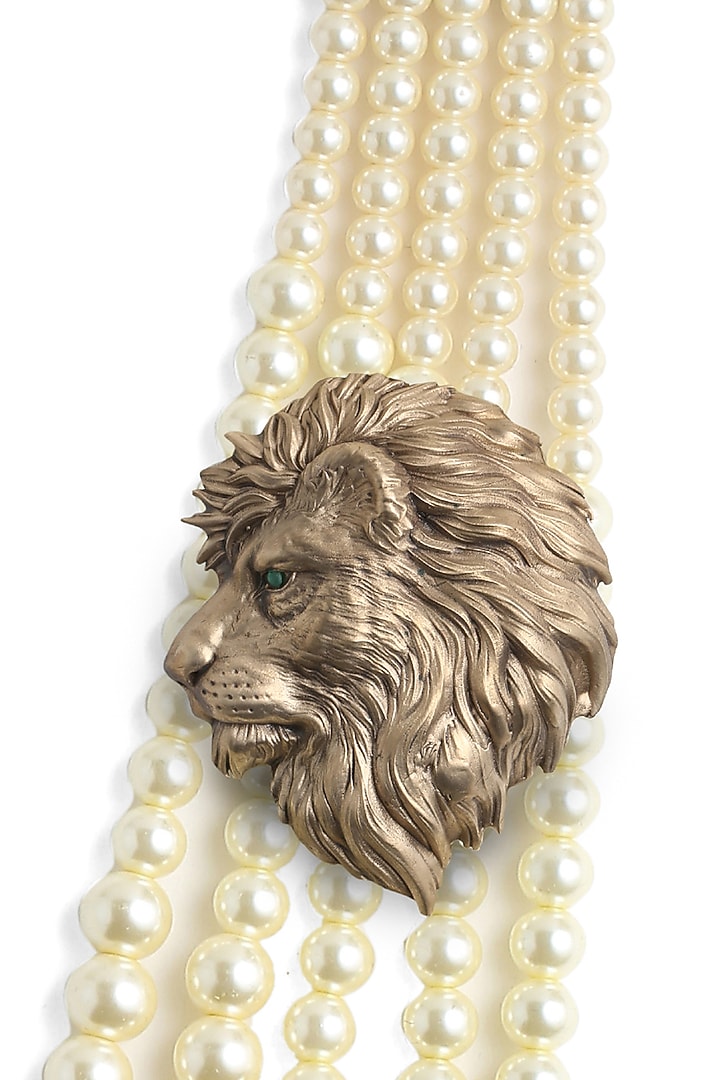 Off-White Pearl Beaded Layered Mala by Cosa Nostraa at Pernia's Pop Up Shop