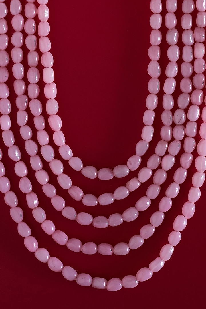 Pink Glass Beaded Layered Mala by Cosa Nostraa at Pernia's Pop Up Shop