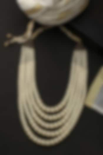 Off-White Layered Mala In Brass by Cosa Nostraa