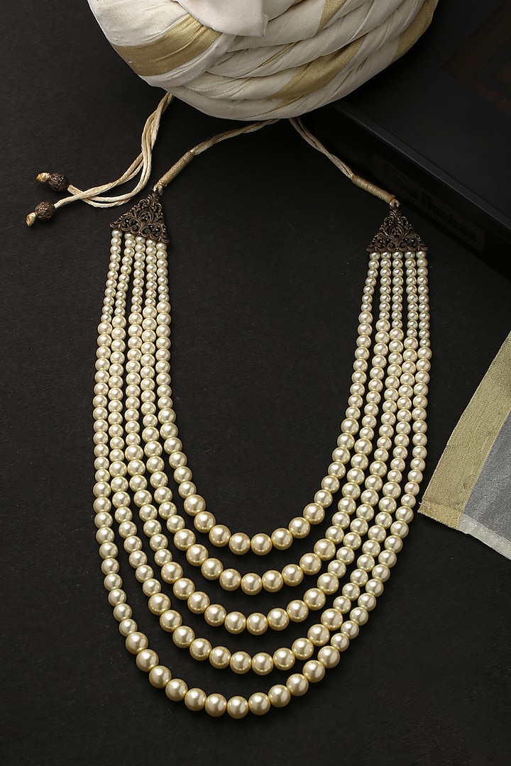Gold Plated Rose Quartz Pendant Mala by Cosa Nostraa at Pernia's Pop Up Shop