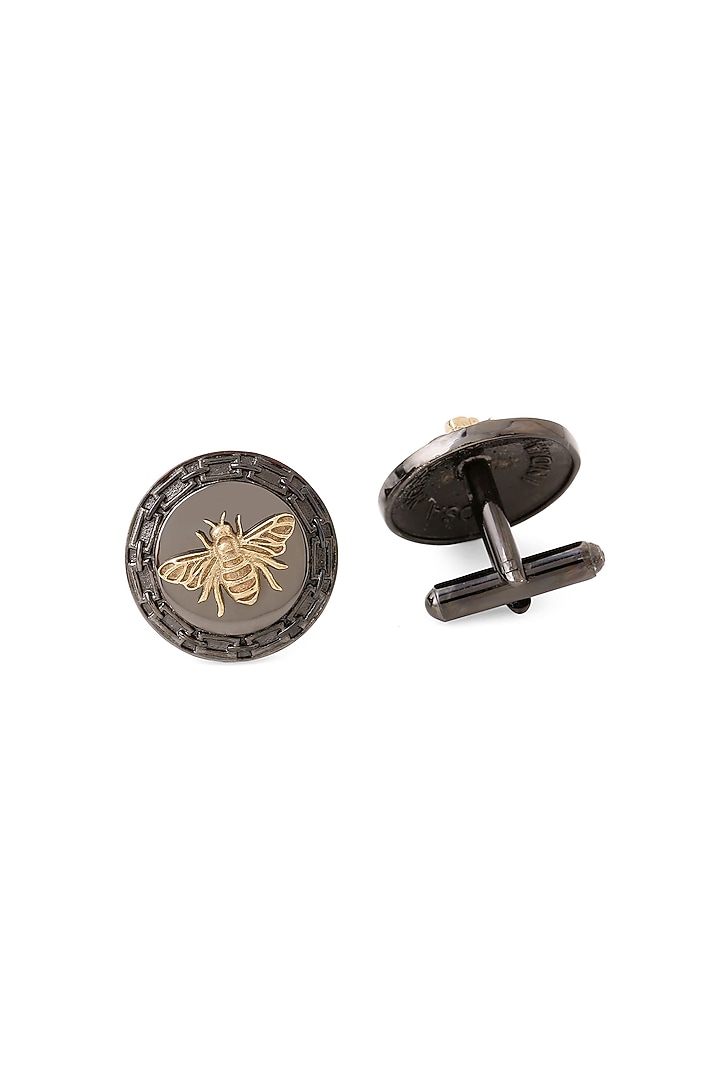 Grey Brass Honeybee Harmony Cufflinks by Cosa Nostraa at Pernia's Pop Up Shop