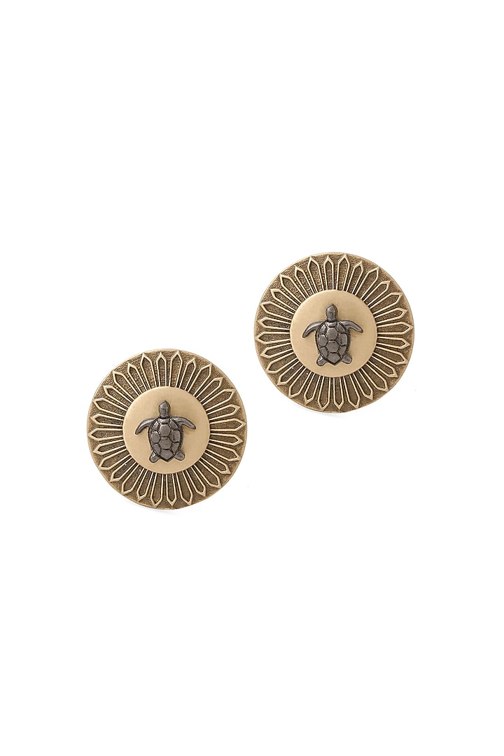Antique Gold Brass Turtle Twist Cufflinks by Cosa Nostraa at Pernia's Pop Up Shop