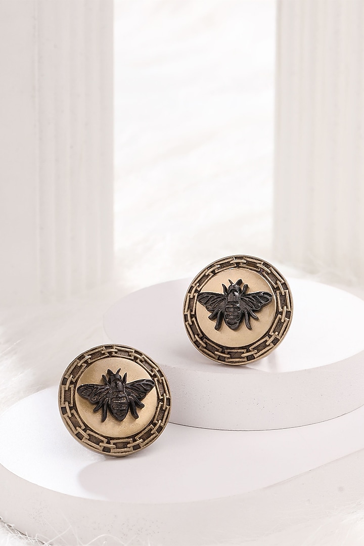 Antique Gold Brass Honey Bee Harmony Cufflinks by Cosa Nostraa at Pernia's Pop Up Shop