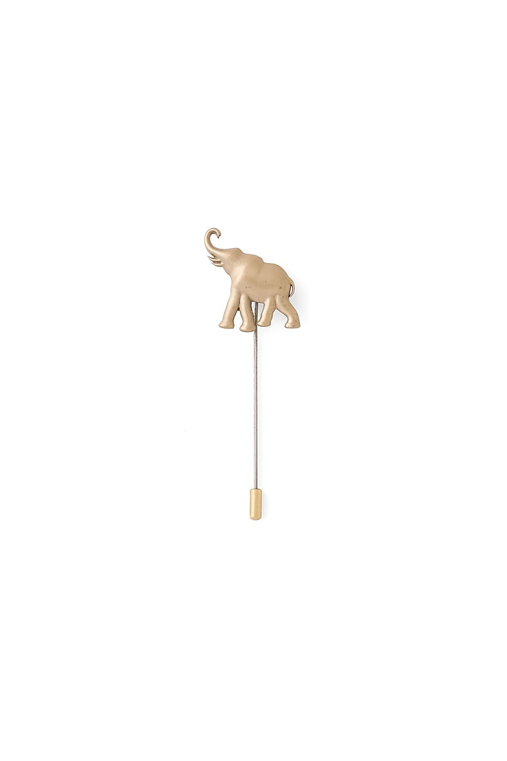 Antique Gold Brass Elephant Lapel Pin by Cosa Nostraa