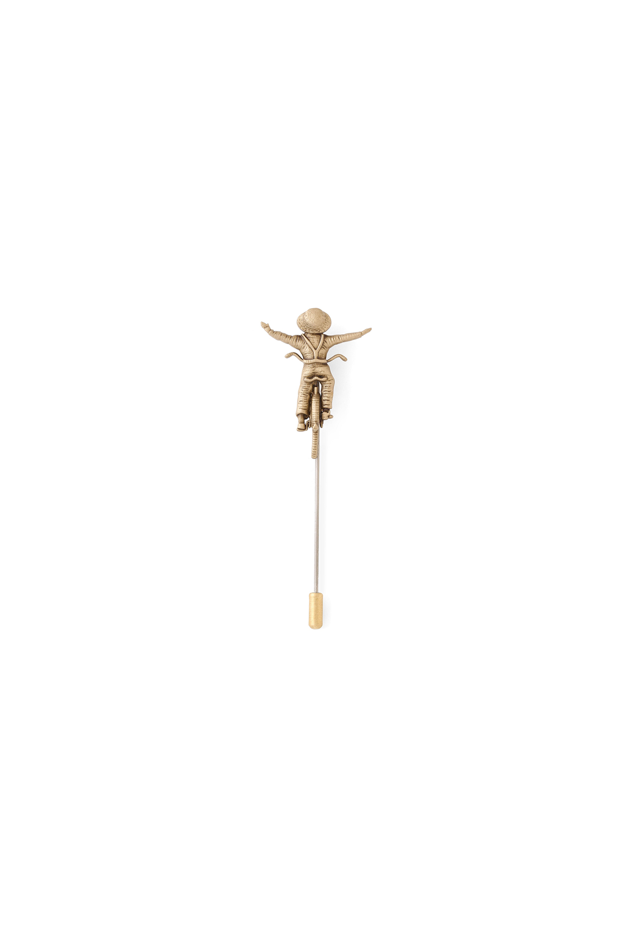 Antique Gold Brass Cyclist Lapel Pin by Cosa Nostraa