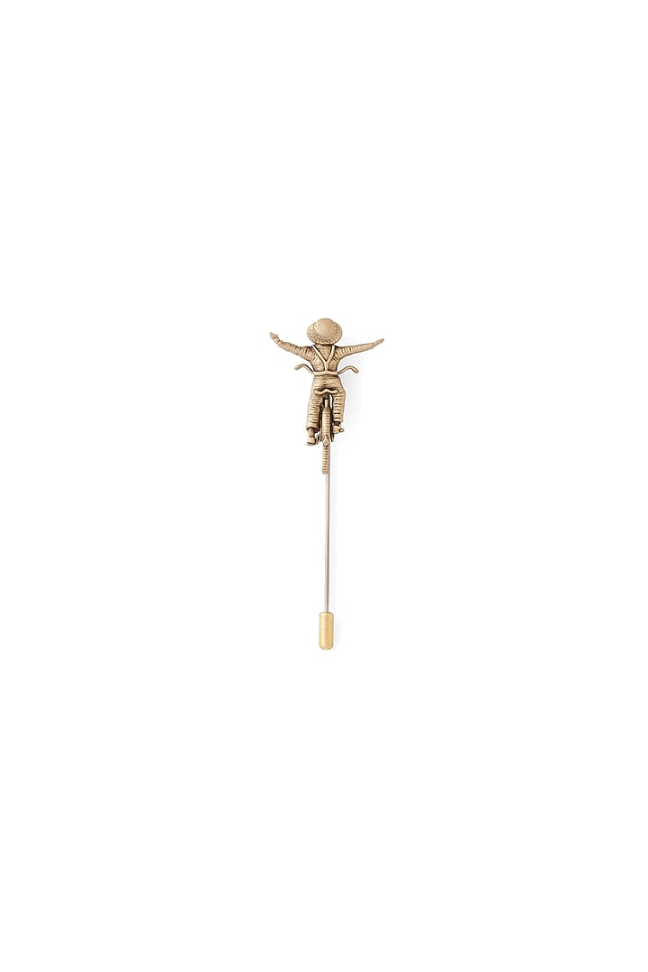 Antique Gold Brass Cyclist Lapel Pin by Cosa Nostraa