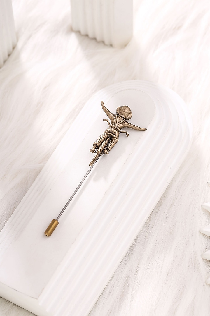 Antique Gold Brass Cyclist Lapel Pin by Cosa Nostraa at Pernia's Pop Up Shop