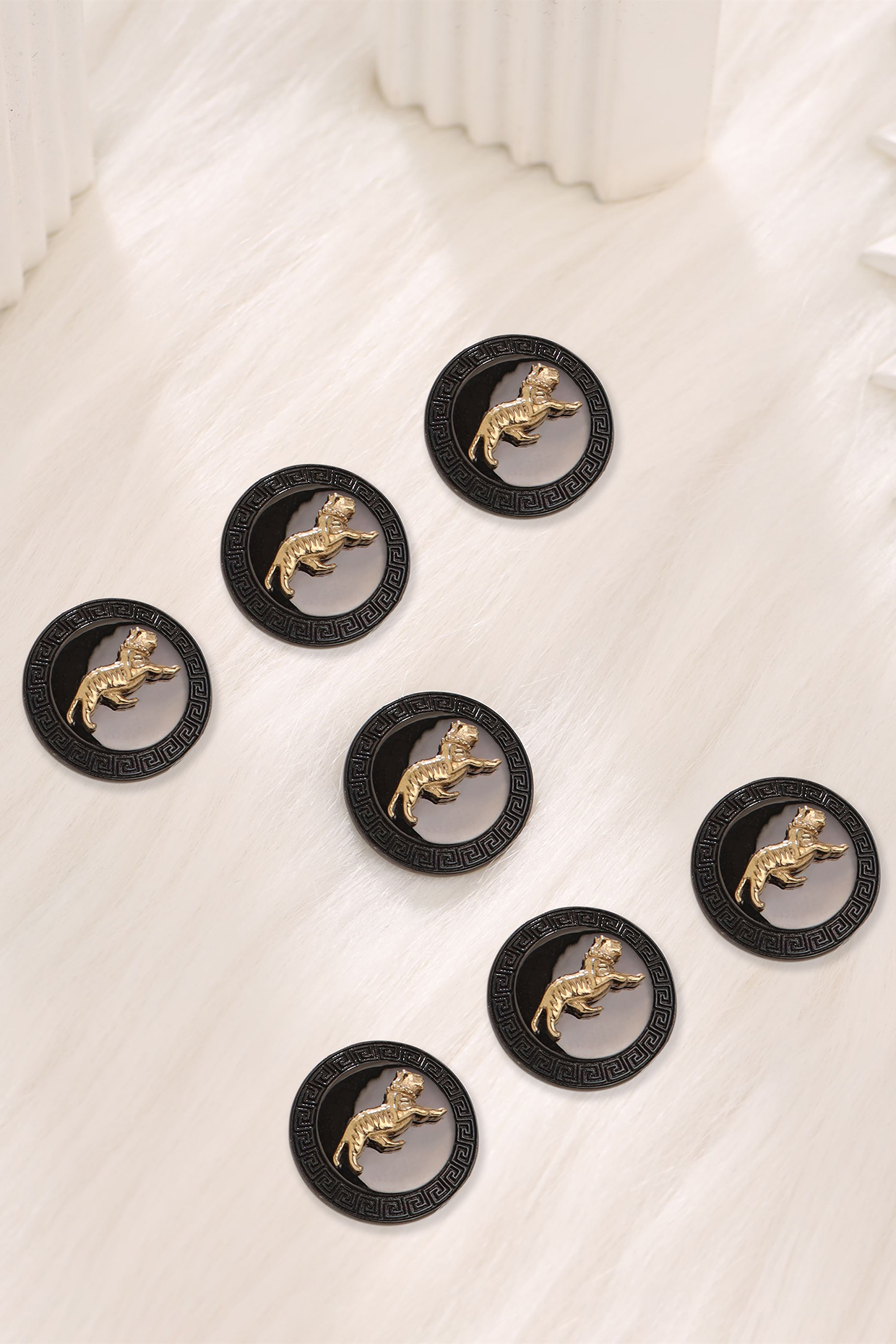 Grey Brass Buttons (Set of 7) by Cosa Nostraa at Pernia's Pop Up Shop