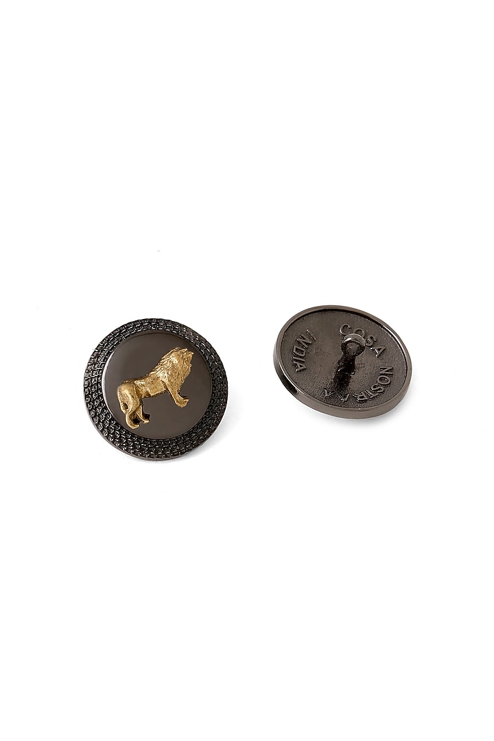 Grey Brass Buttons (Set of 7) by Cosa Nostraa at Pernia's Pop Up Shop