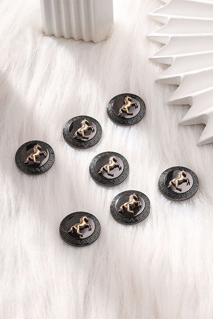 Grey Brass Buttons (Set of 7) by Cosa Nostraa at Pernia's Pop Up Shop