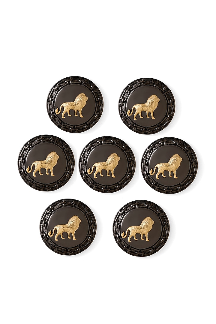 Grey Brass Buttons (Set of 7) by Cosa Nostraa at Pernia's Pop Up Shop