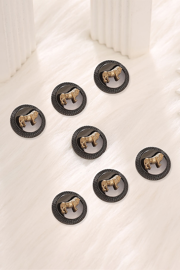 Grey Brass Buttons (Set of 7) by Cosa Nostraa at Pernia's Pop Up Shop