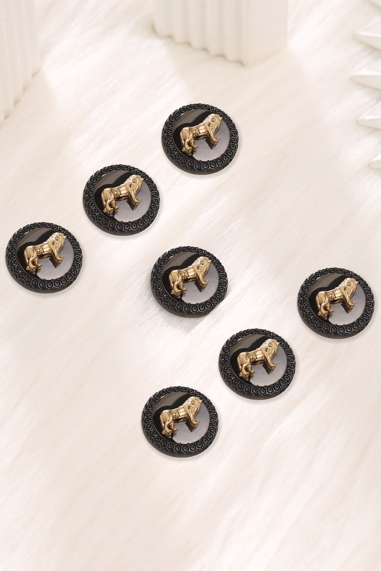Grey Brass Buttons (Set of 7) by Cosa Nostraa at Pernia's Pop Up Shop