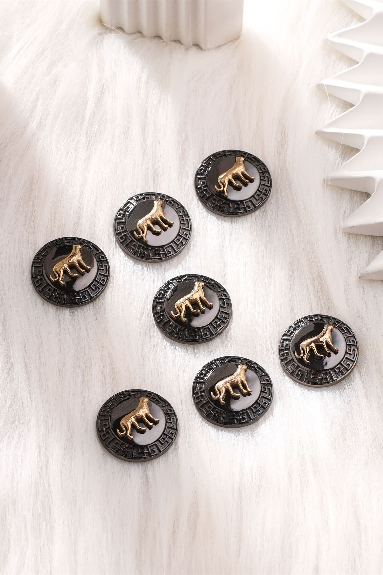 Grey Brass Buttons (Set of 7) by Cosa Nostraa at Pernia's Pop Up Shop