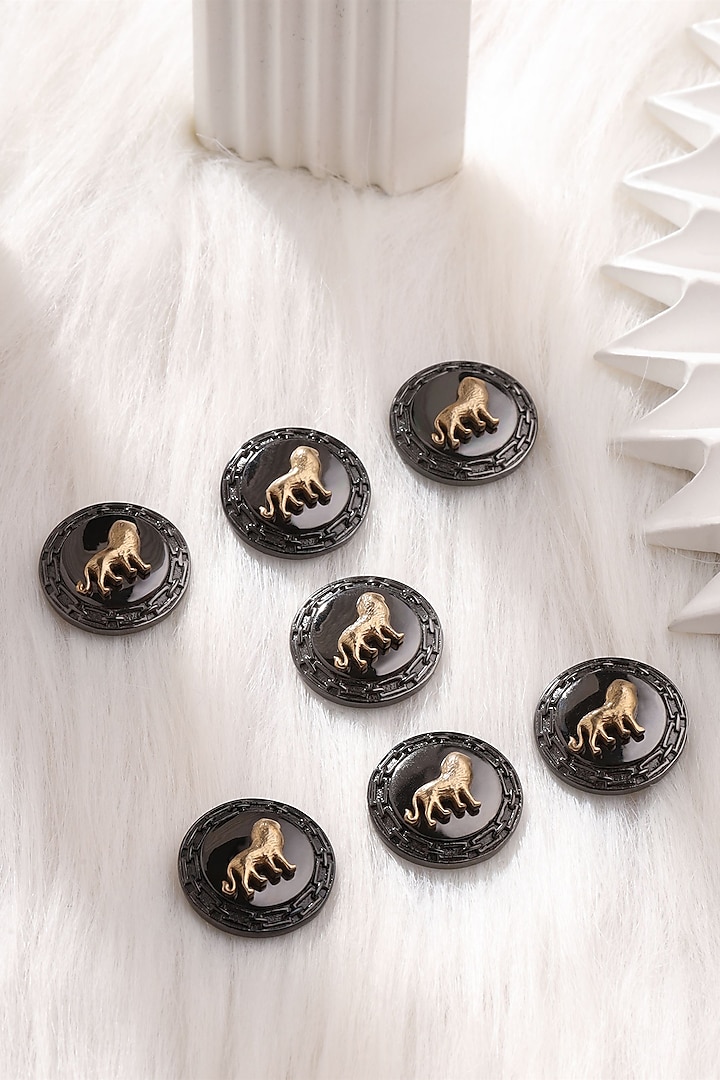 Grey Brass Buttons (Set of 7) by Cosa Nostraa at Pernia's Pop Up Shop