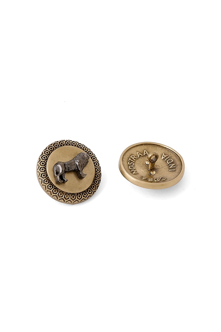 Antique Gold Brass Buttons (Set of 7) by Cosa Nostraa at Pernia's Pop Up Shop