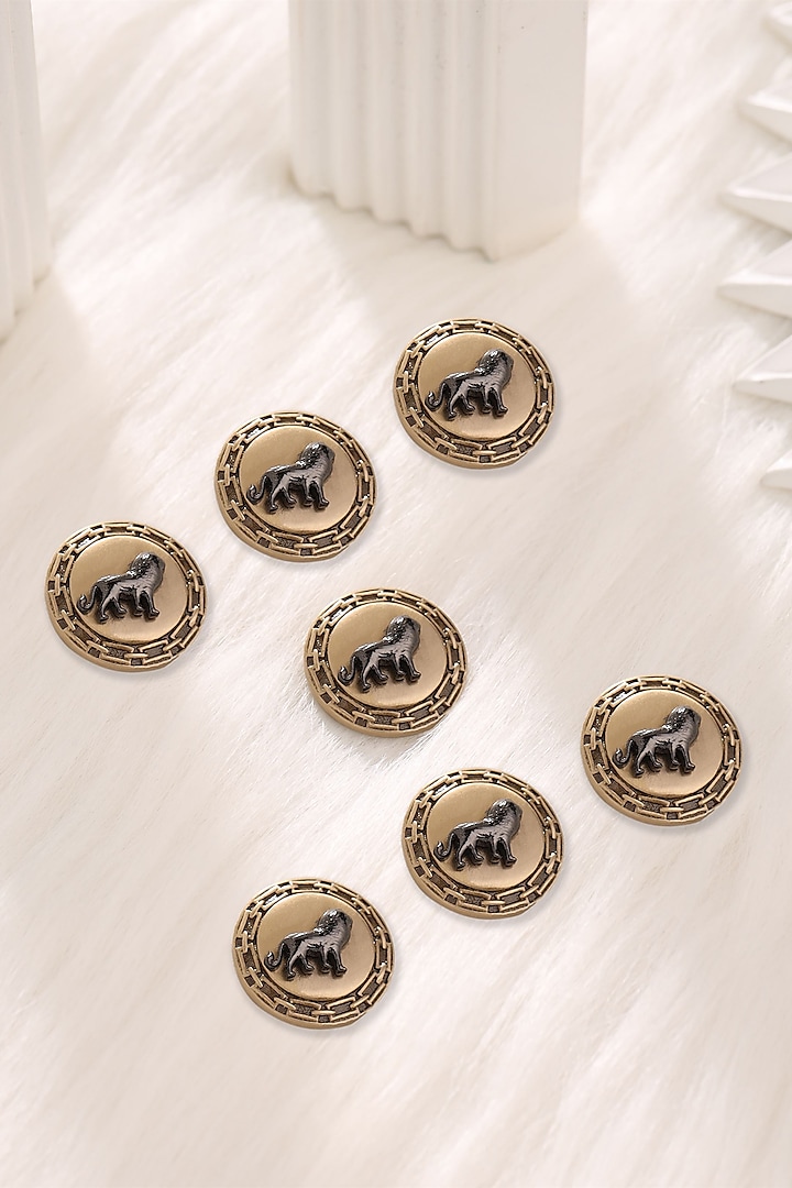 Antique Gold Brass Buttons (Set of 7) by Cosa Nostraa