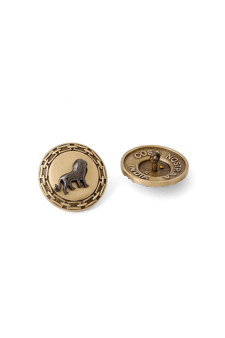 Antique Gold Brass Buttons (Set of 7) by Cosa Nostraa at Pernia's Pop Up Shop