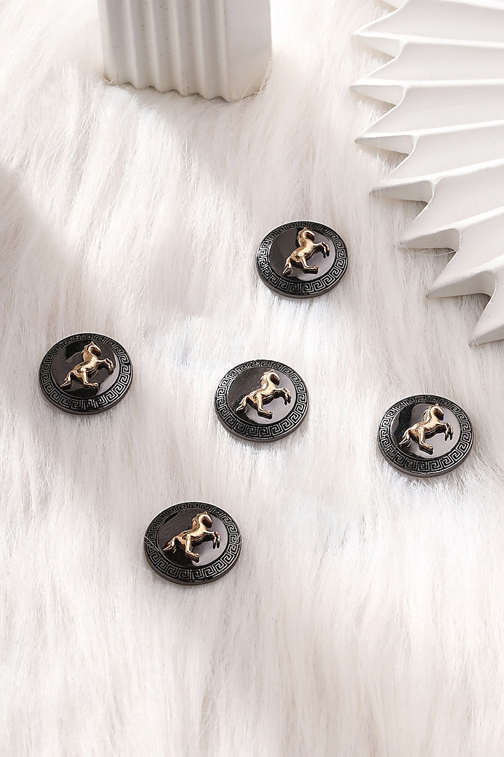 Grey Brass Buttons (Set of 5) by Cosa Nostraa
