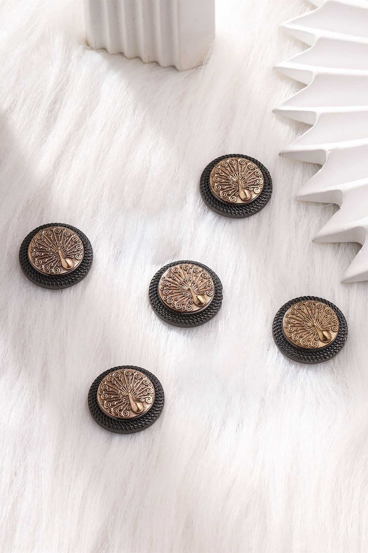 Grey Brass Buttons (Set of 5) by Cosa Nostraa