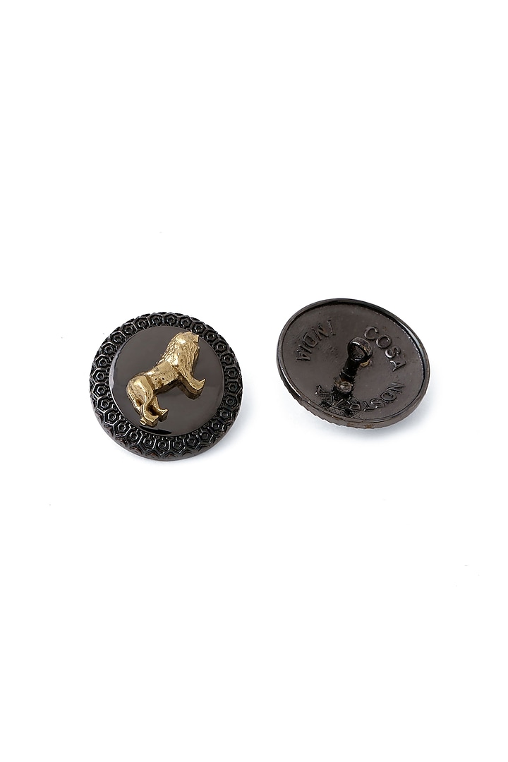 Grey Brass Buttons (Set of 5) by Cosa Nostraa at Pernia's Pop Up Shop