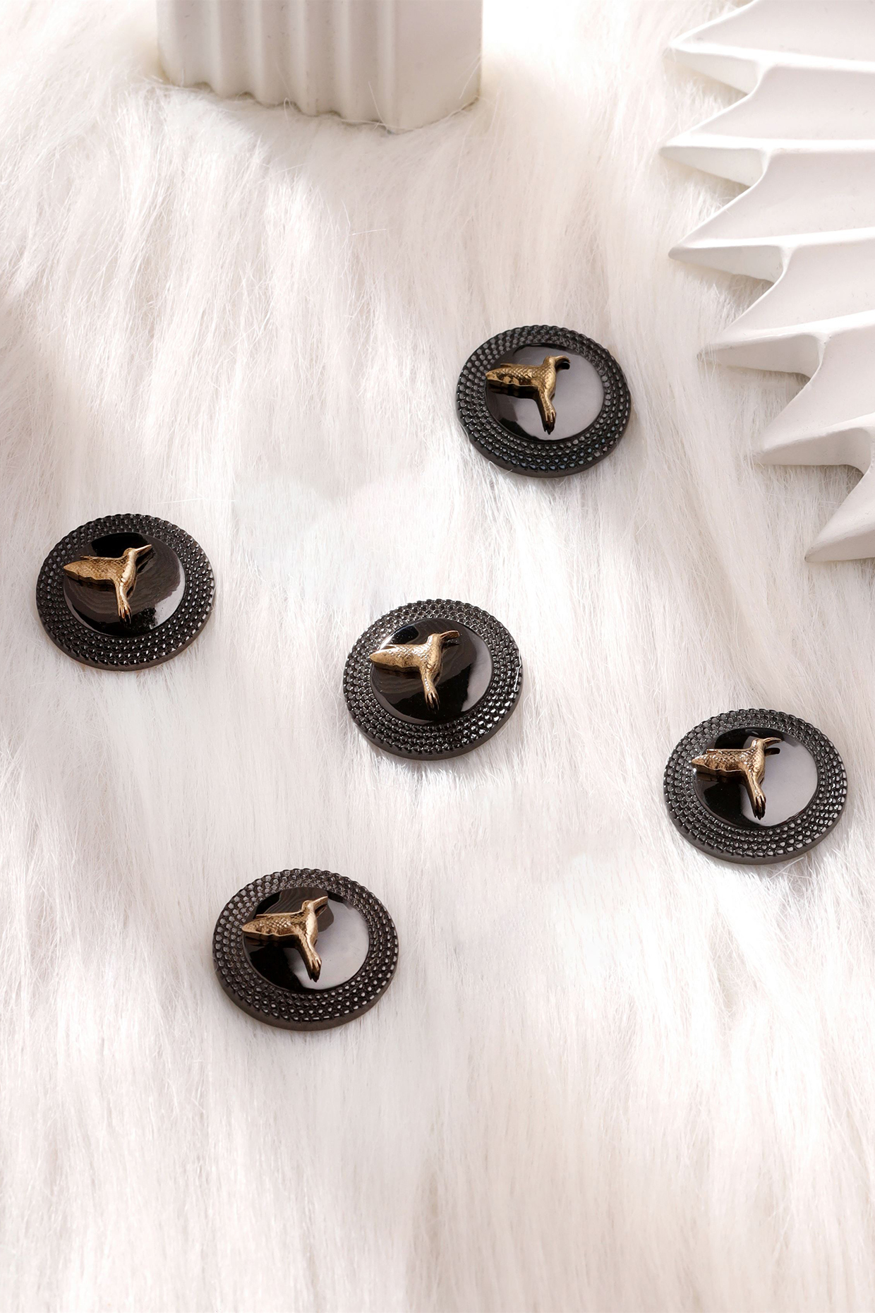 Grey Brass Buttons (Set of 5) by Cosa Nostraa