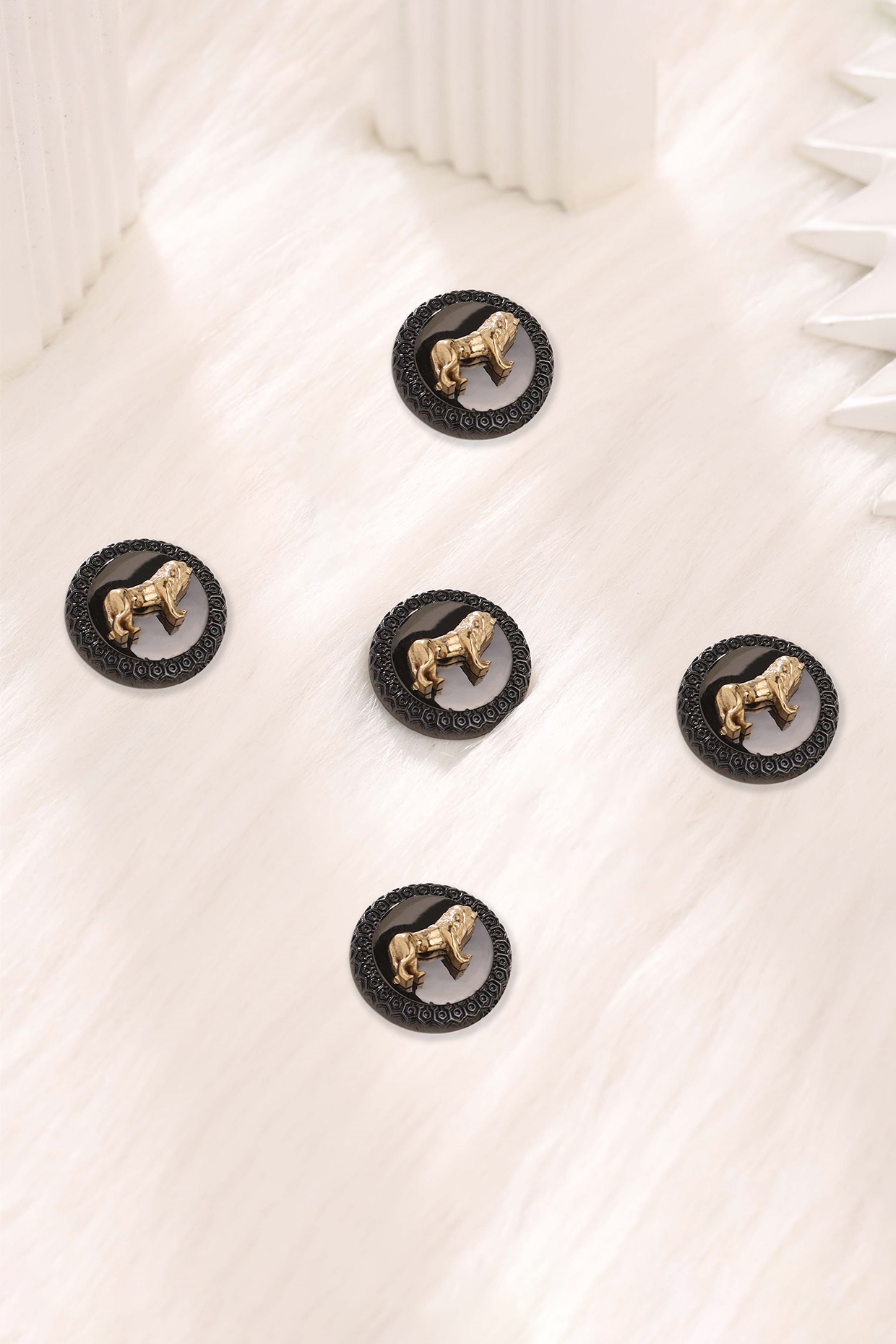 Grey Brass Buttons (Set of 5) by Cosa Nostraa