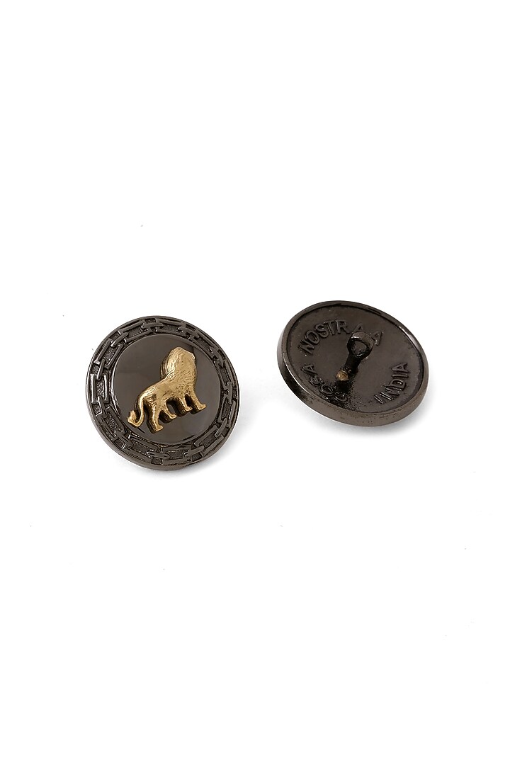 Grey Brass Buttons (Set of 5) by Cosa Nostraa at Pernia's Pop Up Shop