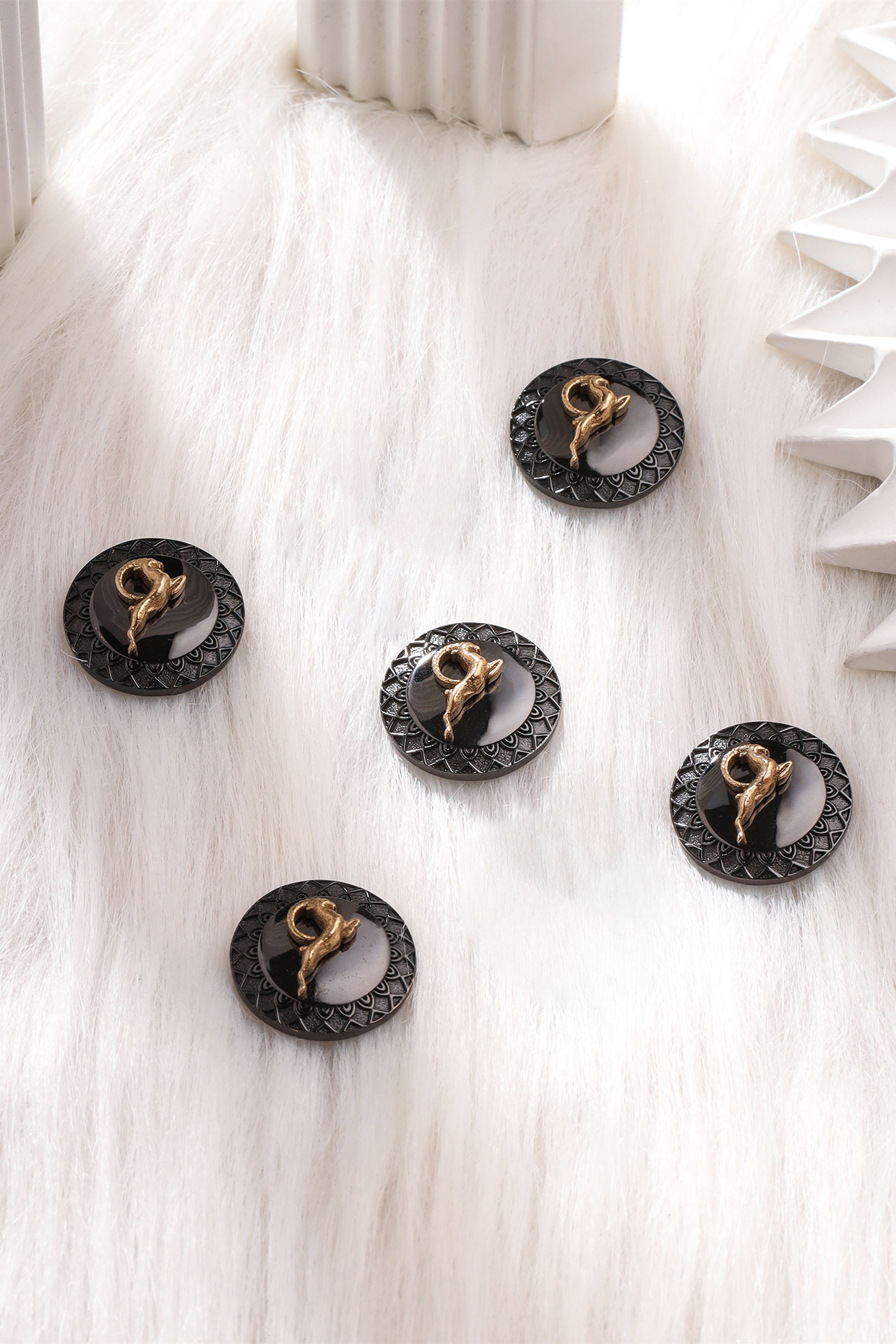 Grey Brass Buttons (Set of 5) by Cosa Nostraa