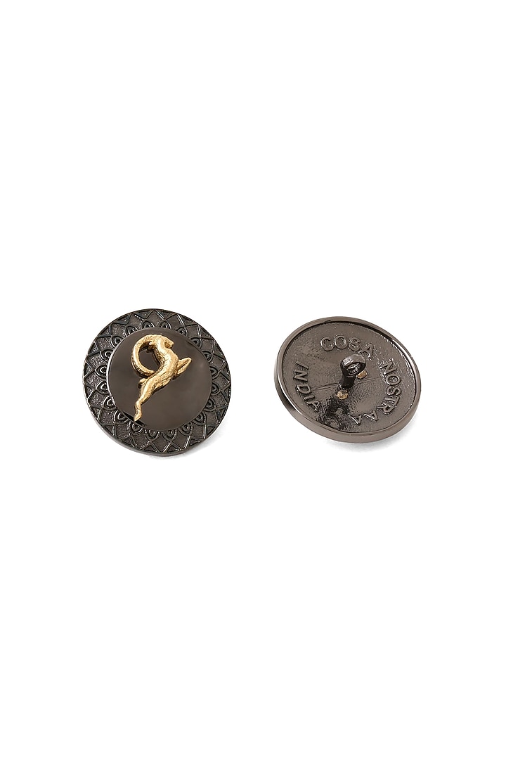 Grey Brass Buttons (Set of 5) by Cosa Nostraa at Pernia's Pop Up Shop
