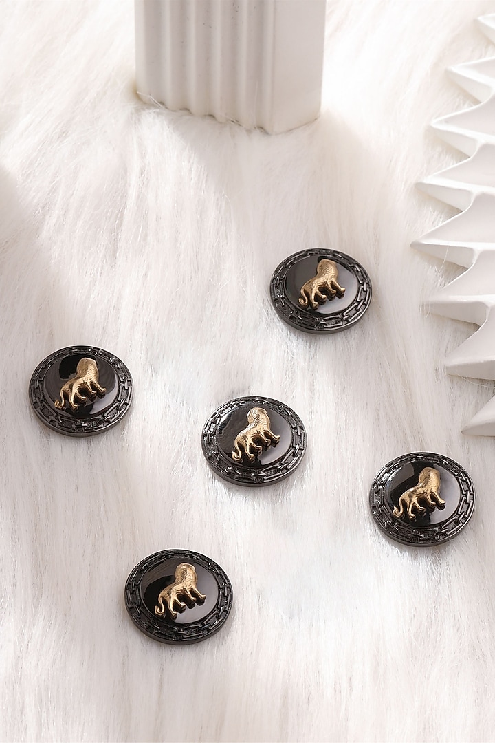Grey Brass Buttons (Set of 5) by Cosa Nostraa at Pernia's Pop Up Shop