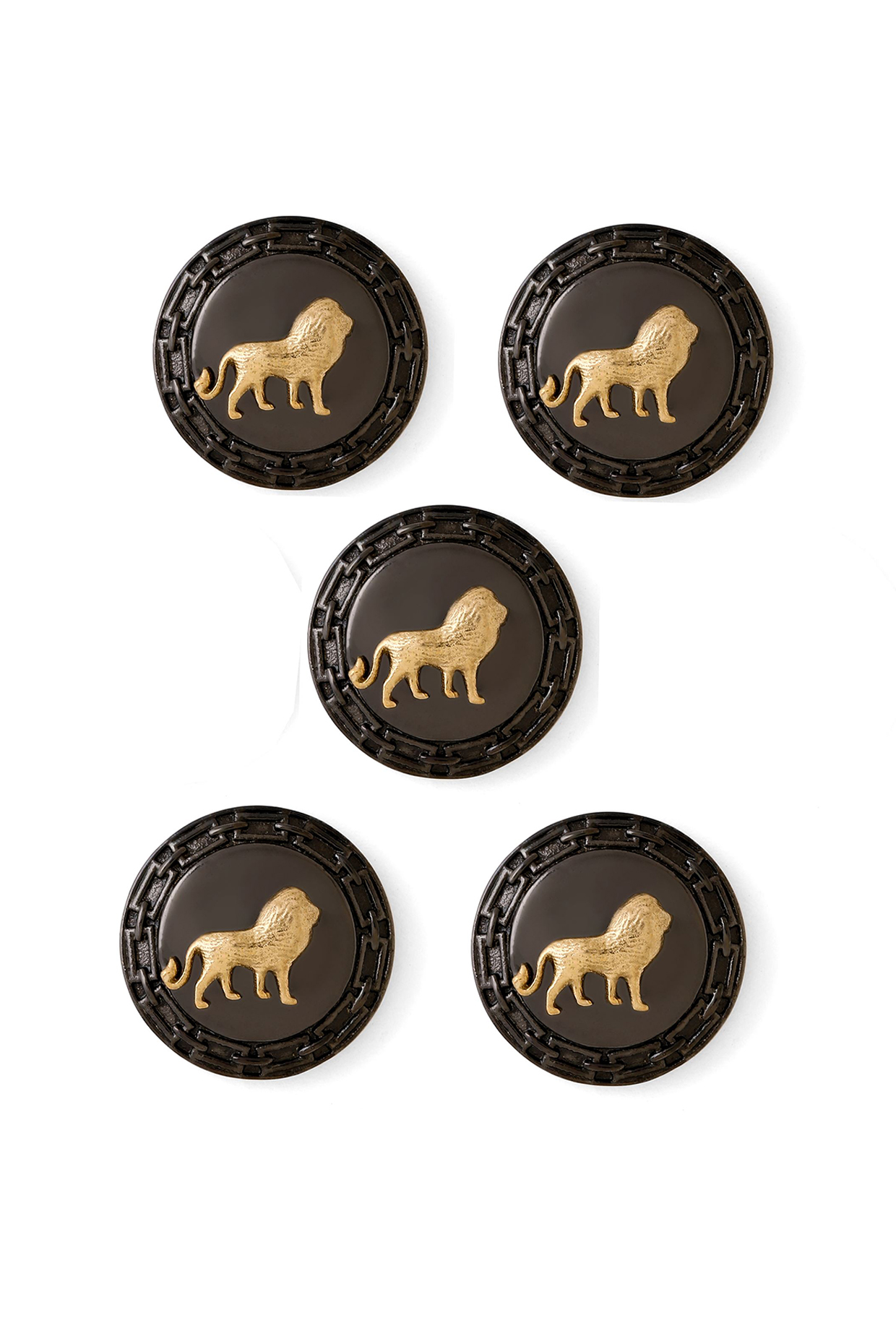Grey Brass Buttons (Set of 5) by Cosa Nostraa