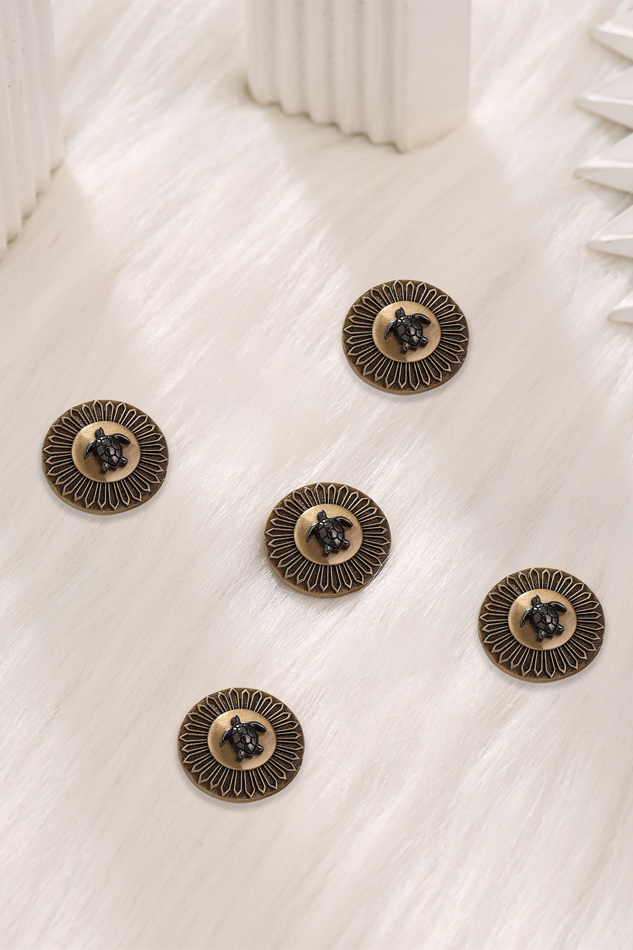 Antique Gold Brass Buttons (Set of 5) by Cosa Nostraa