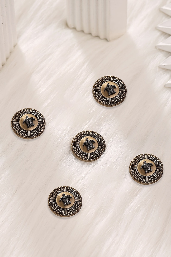 Antique Gold Brass Buttons (Set of 5) by Cosa Nostraa