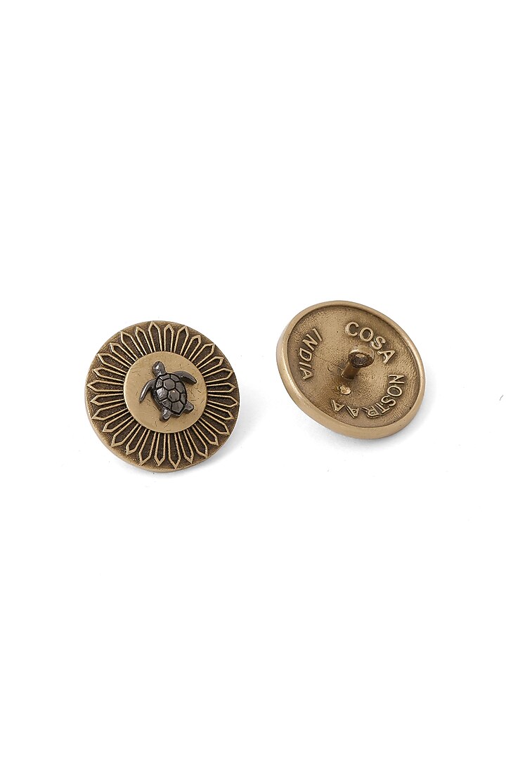 Antique Gold Brass Buttons (Set of 5) by Cosa Nostraa at Pernia's Pop Up Shop