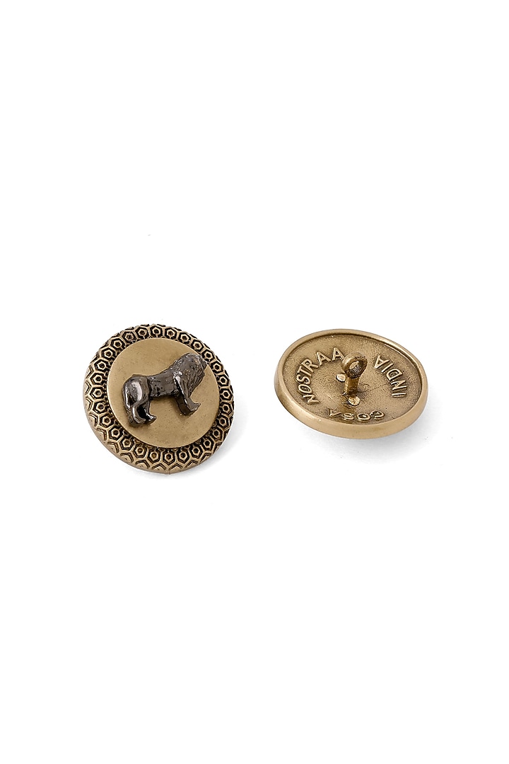 Antique Gold Brass Buttons (Set of 5) by Cosa Nostraa at Pernia's Pop Up Shop