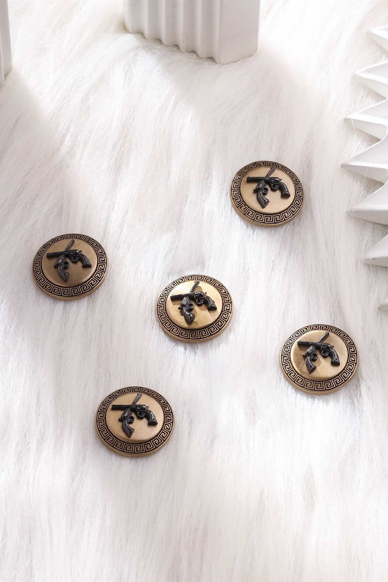 Antique Gold Brass Buttons (Set of 5) by Cosa Nostraa
