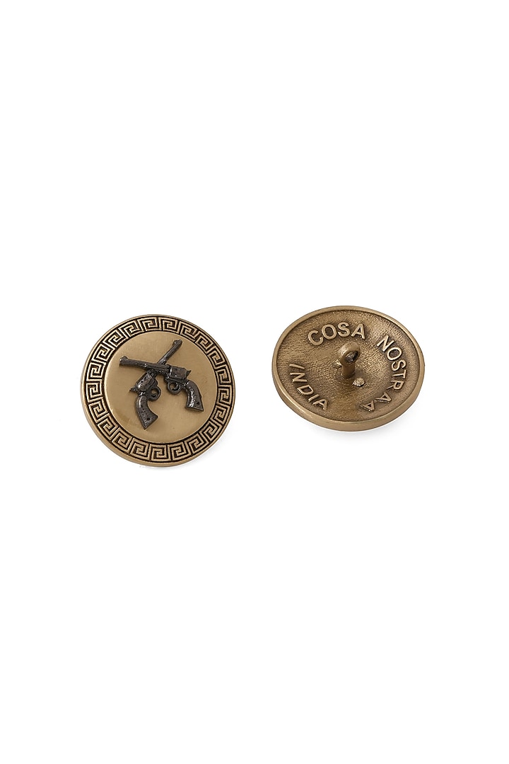 Antique Gold Brass Buttons (Set of 5) by Cosa Nostraa at Pernia's Pop Up Shop