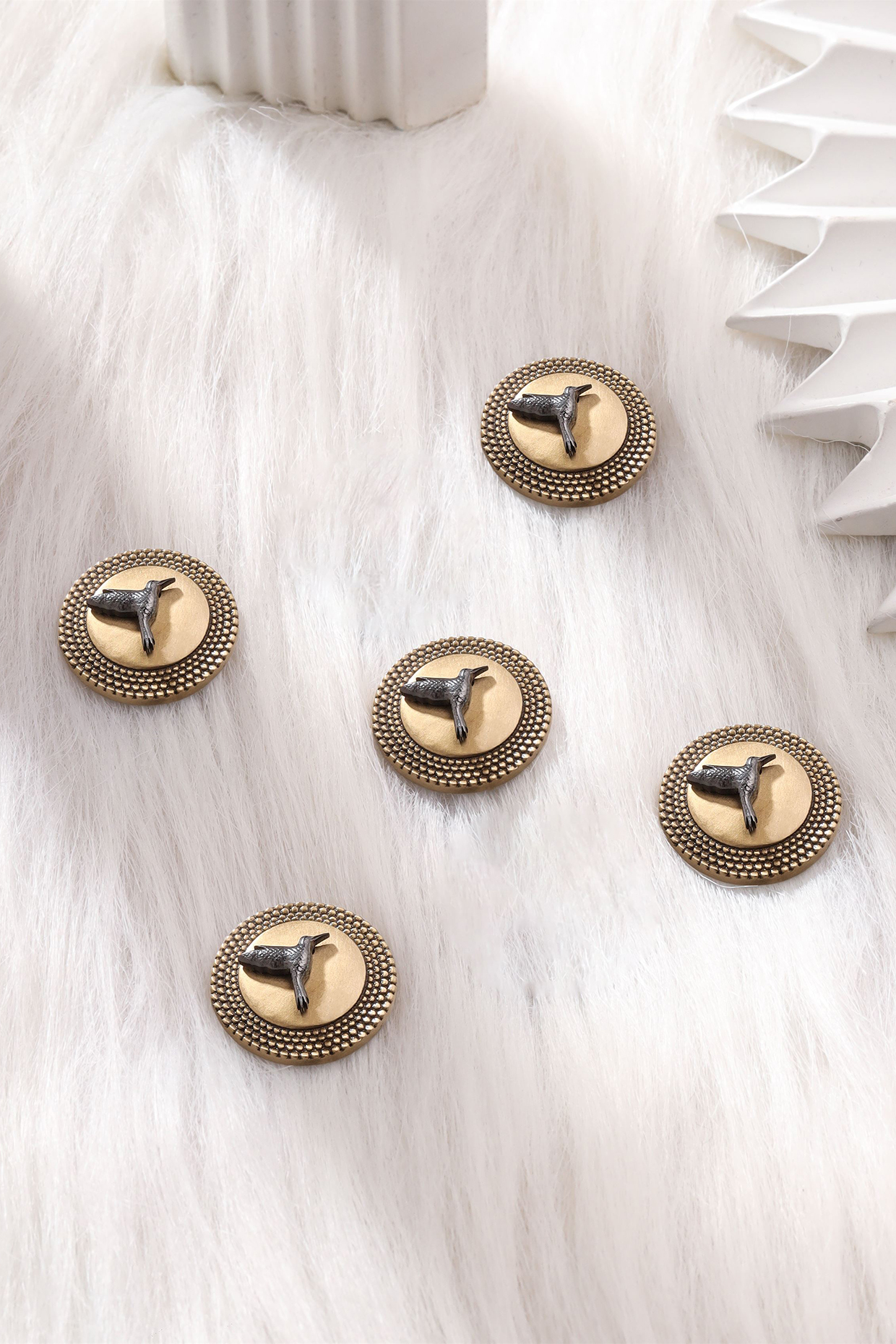 Antique Gold Brass Buttons (Set of 5) by Cosa Nostraa
